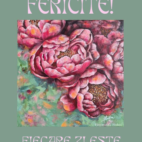 Felicitare Verde - Când bujorii zâmbesc